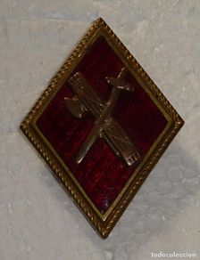 Military Antiques: ANTIGUA INSIGNIA ROMBO ESMALTADO DE LA GUARDIA CIVIL